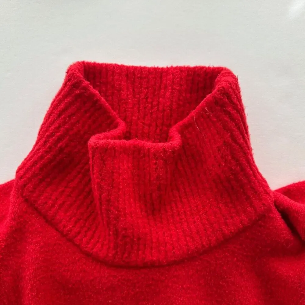 Lululemon Brushed Cotton Merino Wool Sweater Tunic Carnation Red Size 16 $178